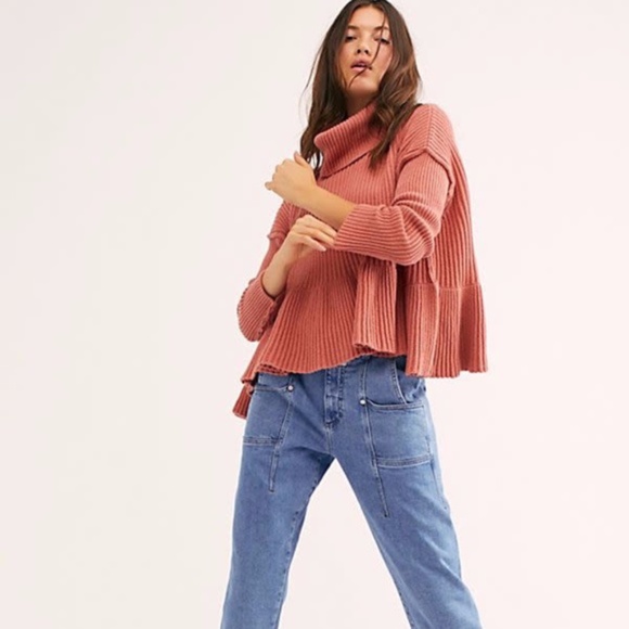 Free People Sweaters - Free people layer cake peplum rose sweater